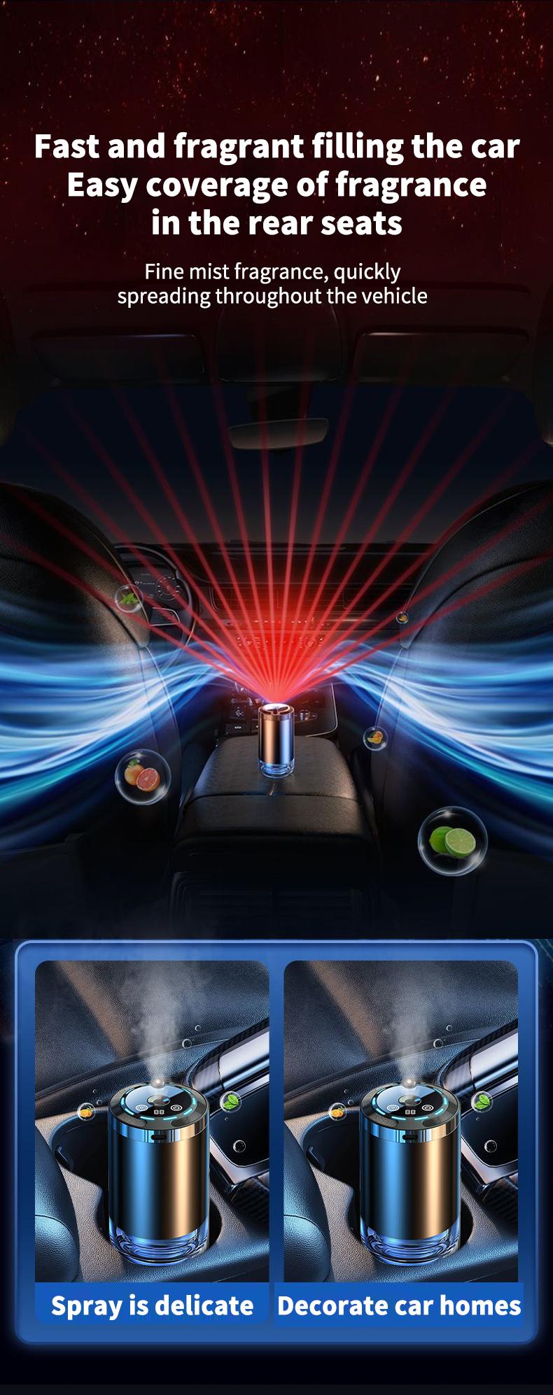 Smart Essential Oil Diffuser, Rechargeable Portable Humidifier with 500mah Battery, USB Charging, Touch Control, Night Light Function for Home and Office Use