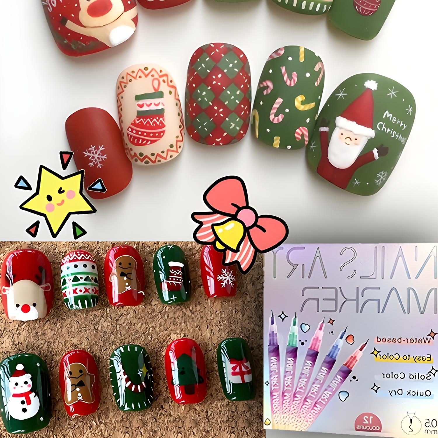12/24 Color 3D Nail Art Pen Set, Dotting, Drawing, Liner & Graffiti Functions, DIY Manicure Tools for Nail Beauty, Ideal Valentine's Day Gift
