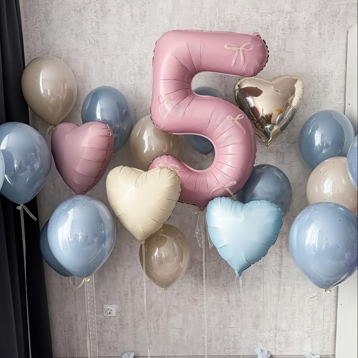 10 pink and blue colored heart-shaped aluminum foil balloons, measuring 45.72 centimeters - perfect for birthdays, baptisms, baby showers, anniversaries, housewarming, proposals, weddings, and bridal parties