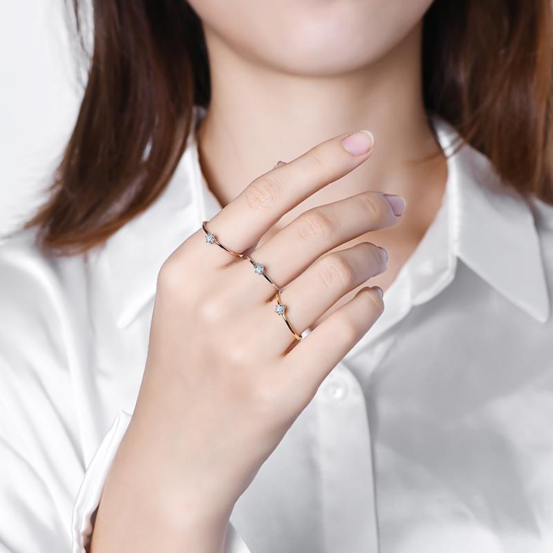 Synthetic Moissanite Ring D VVS1 Color 0.2 Carat Ring s925 Sterling Silver Party Gift Fine Jewelry R002