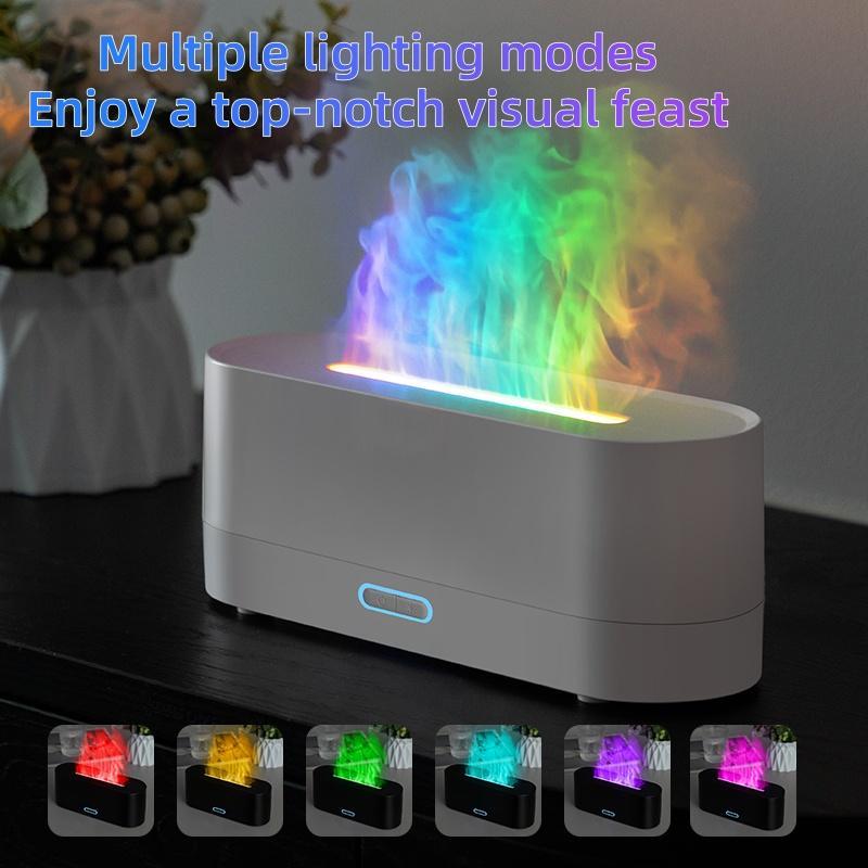 Colorful Flame Design Aromatherapy Diffuser, Desktop Humidifier, Suitable for bedrooms, offices, travel use, home decoration essential oil diffuser. Christmas and Halloween gift, Aroma Diffuser Humidifiers.