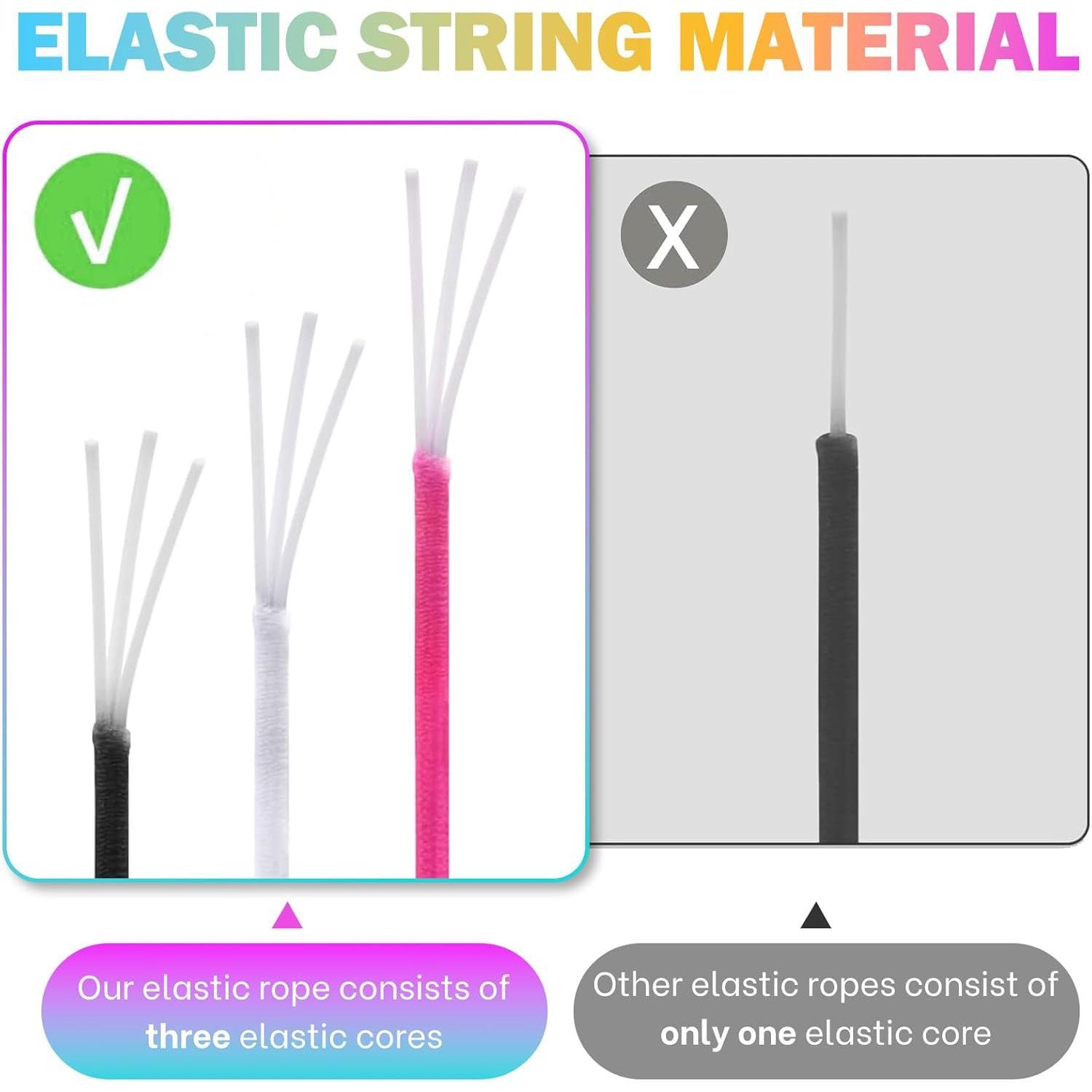 8 count Elastic String Bracelet Making Kit, Stretchy Bracelet String ( ft Total), 6 Rolls 1mm Stretch Cord with  & 0.6mm  Threader for Beading and  Making.