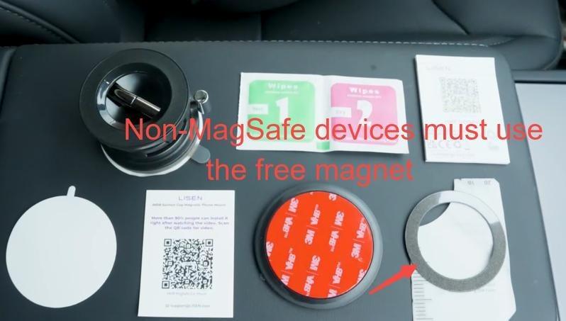 LISEN  Retractable Car Phone Mount Vacuum Magnetic Phone Holder, 360° Adjustable for MagSafe Car Holder Foldable Suction Phone Mount for Car, for Garmin GPS/Mirror/Smooth Surface, for iPhone 16 Pro Max 15