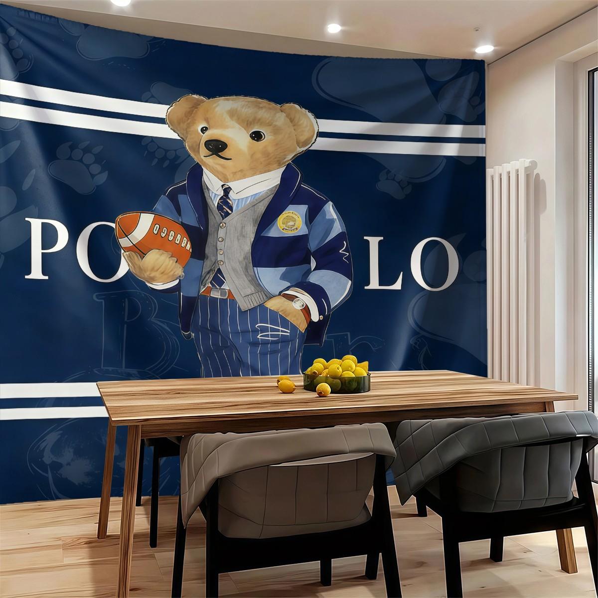 Bear Pattern Tapestry, Stylish Room Flag, Unique Wall Art For Living Room And Bedroom, Soft And Durable For Kids And Adults Daily Holiday Birthday Gift Bedroom Decoration