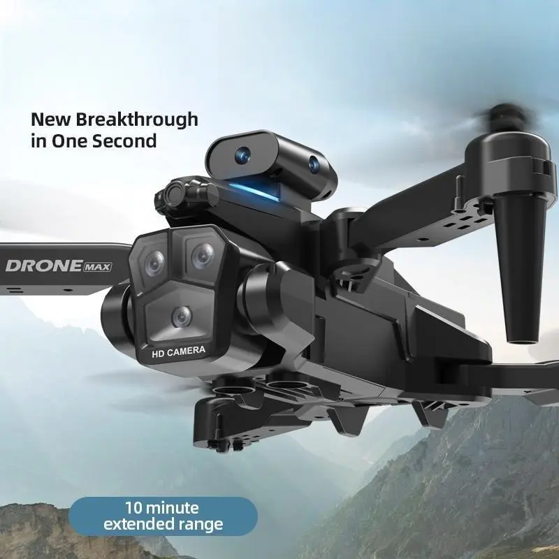 C10 Black RC Quadcopter Toy, Multi-Lens Configuration, 2 Rechargeable Batteries, Full Accessories for Outdoor Flying
