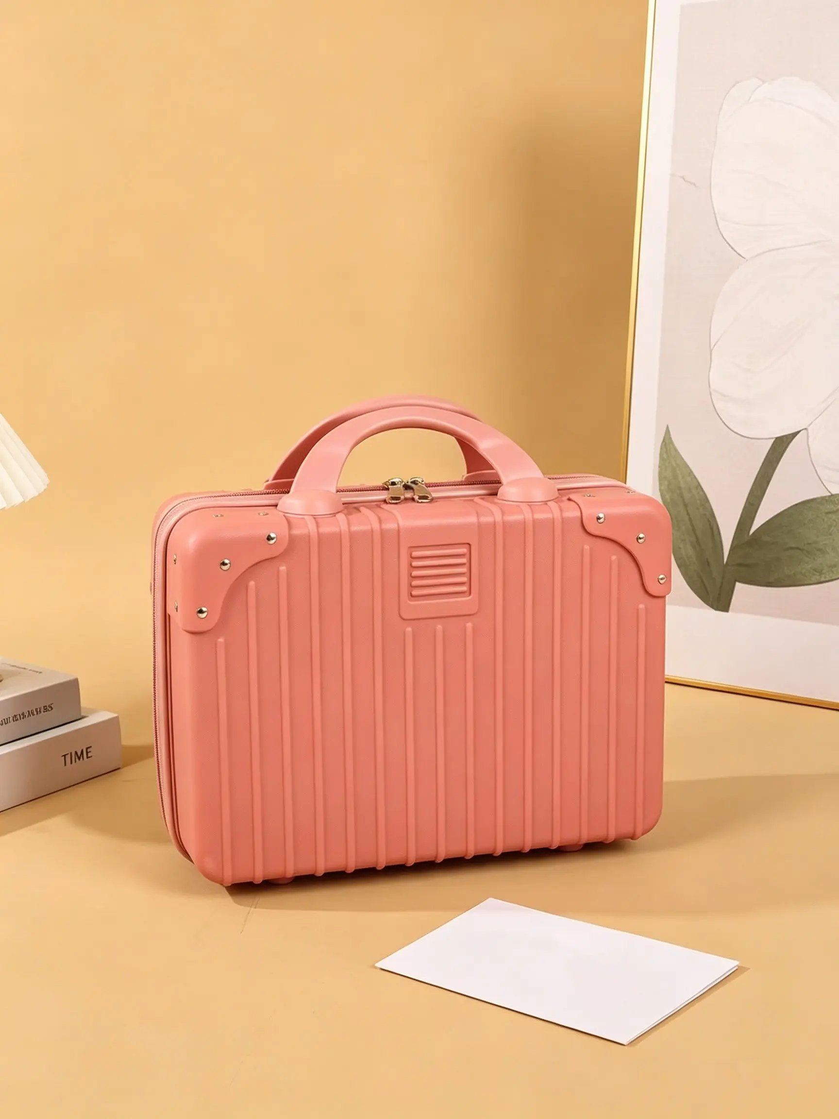 1count 13 Inch Portable Makeup Box, Cosmetic Organiser for Travel and Daily Use, Multiple Colors Available, Casual Style, All Seasons