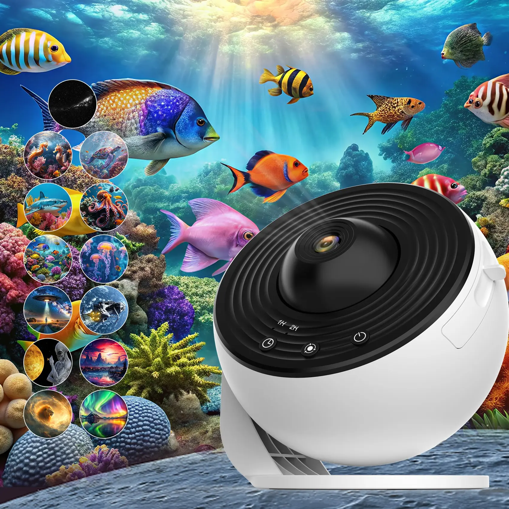 Galaxy Projector Astronomical Planetarium, HD Galaxy Discs, Space & Ocean Series, Bedroom Kids Home Decor, Family Entertainment