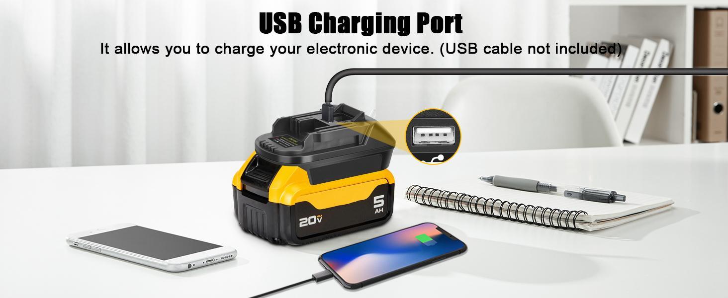 KUNLUN DM18M Converter Battery Adapter with USB Charging Socket for Dewalt 20V Battery & Milwaukee M18 18V Lithium Battery Converter to Makita 18V BL1830 BL1840 BL1850 Cordless Tools Use(Bare Adapter Only) KUNLUN DM18M Converter Battery Adapter with USB Charging Socket for Dewalt 20V Battery & Milwaukee M18 18V Lithium Battery Converter to Makita 18V BL1830 BL1840 BL1850 Cordless Tools Use(Bare Adapter Only)