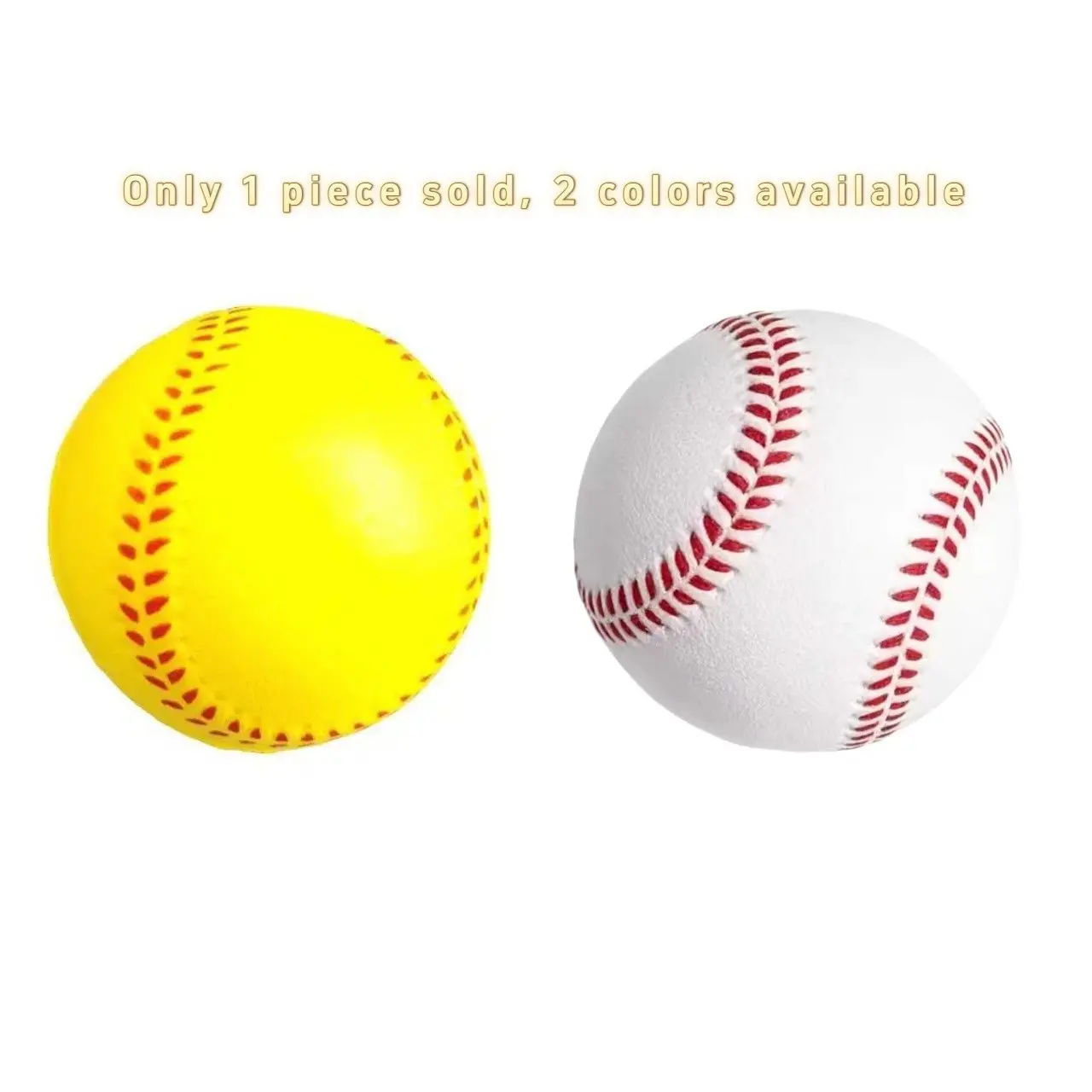 Classic Stitched PU Sponge Soft Baseball, Lightweight Non-Scratch Practice Ball, Kid Friendly Safe Foam Baseball, Stress Relief Toy