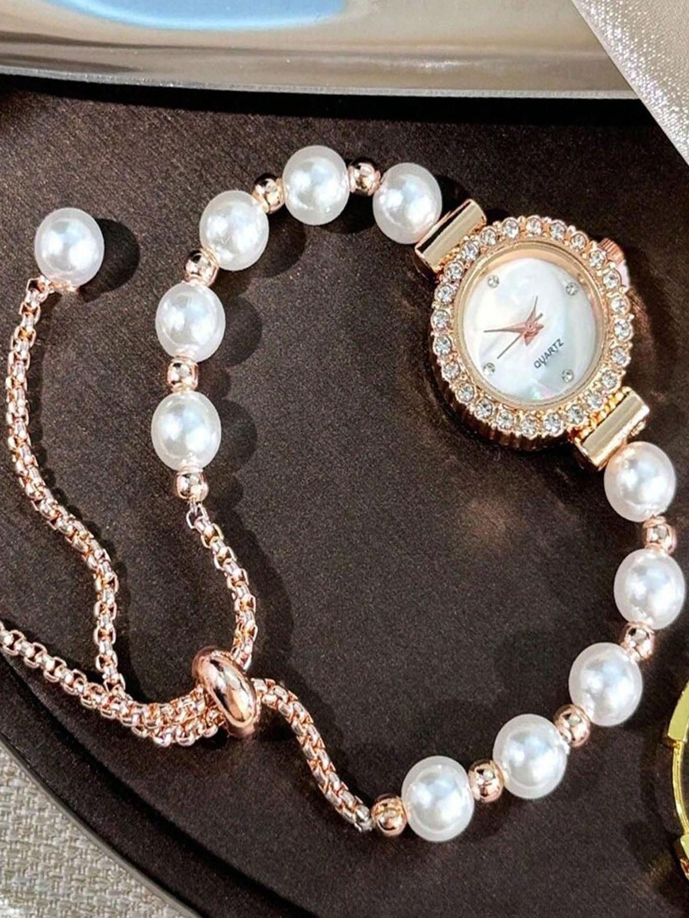 Elegant Ladies' Adjustable Alloy Bracelet Watch with Quartz Movement, Suitable for Daily Matching and Gifting To Friends