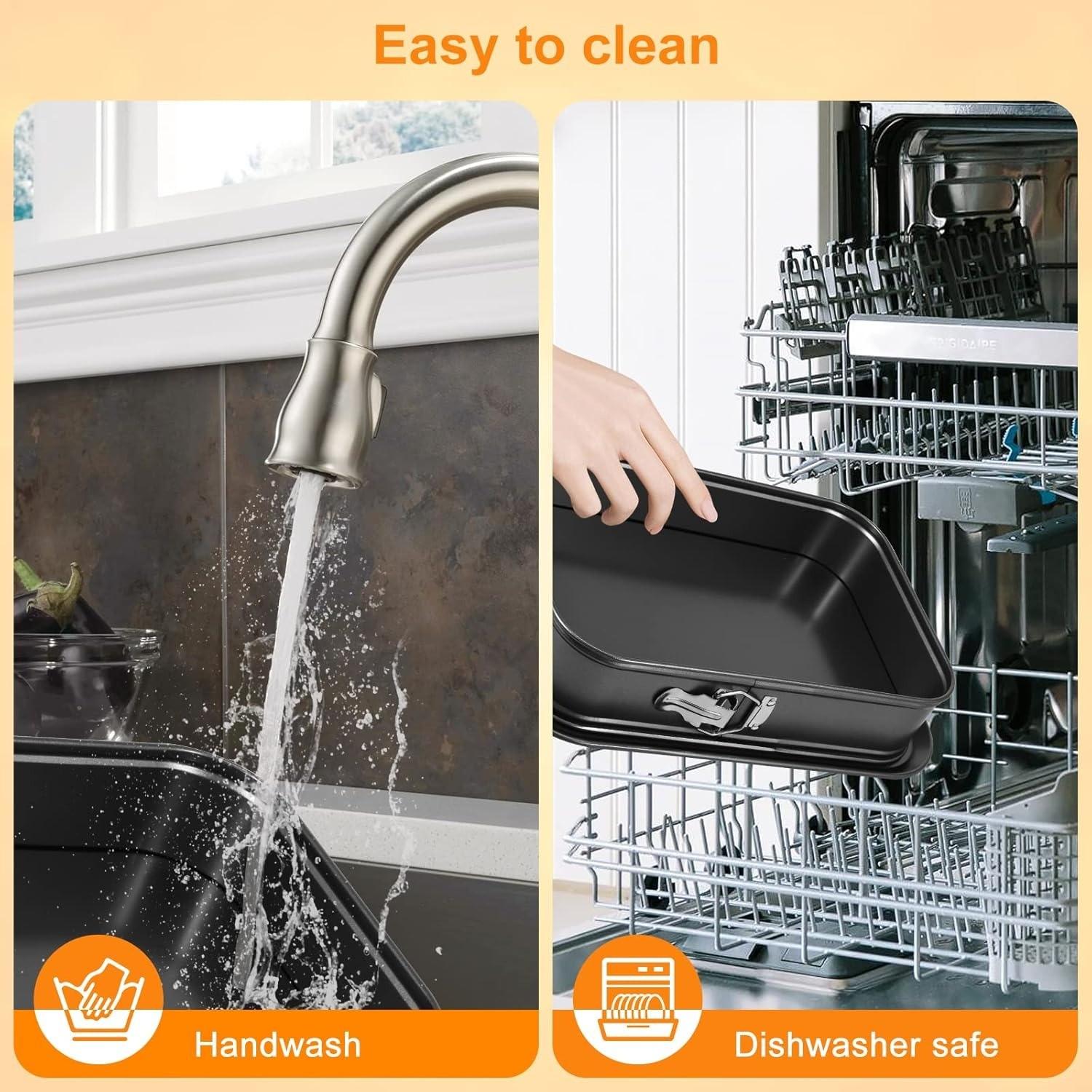 Rectangular Springform Cake Pan, Large Non-Stick Cheesecake Mold, Detachable Bottom, Home Kitchen DIY Baking Tool, Easy Cleanup