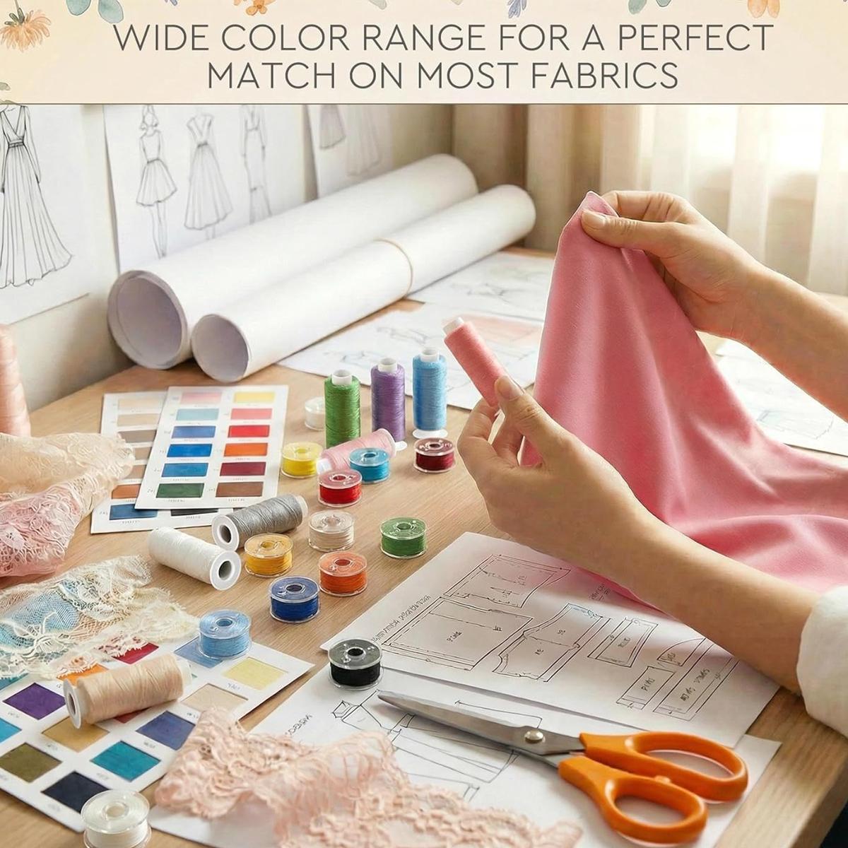 72PCS Sewing Thread Kit with 36 Prewound Bobbins, 36 Colors Polyester Thread Set, 400 Yards per Spool, Sturdy and resistant thread, Compatible with most sewing machines, for Sewing Machine & Hand Sewing, Quilting, Embroidery, Repairs, DIY Crafts