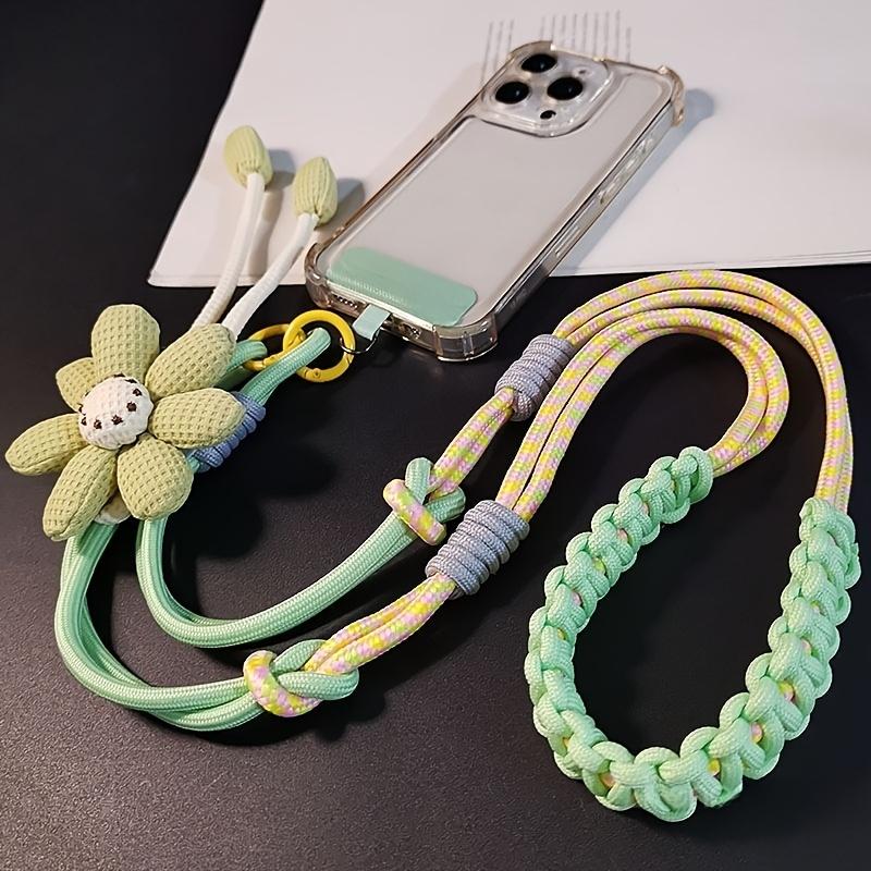 Women's Adjustable Phone Lanyard, Crossbody, Neck and Wrist Strap, Multi-Functional Woven Rope, Fresh Style for Outdoor Travel and Hiking