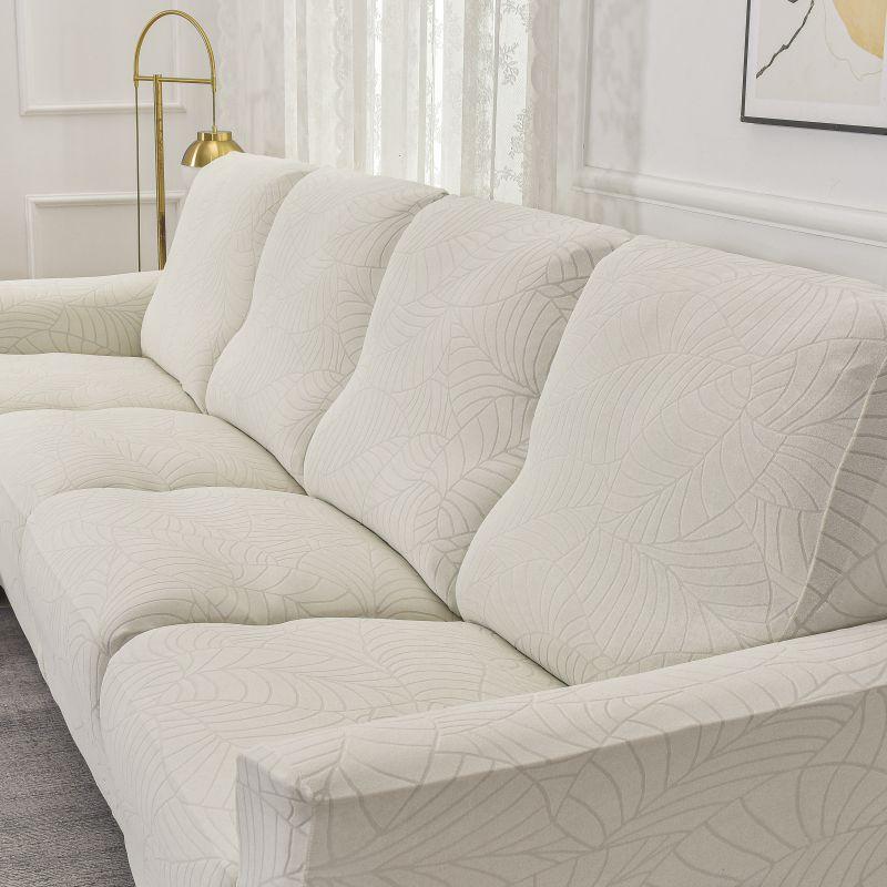 L-Shaped Leaf Pattern Sofa Cover Set, Includes Backrest Seat Armrests, Soft Comfortable Universal Fit, Stylish Bedroom Decor, Sofa Couch Covers