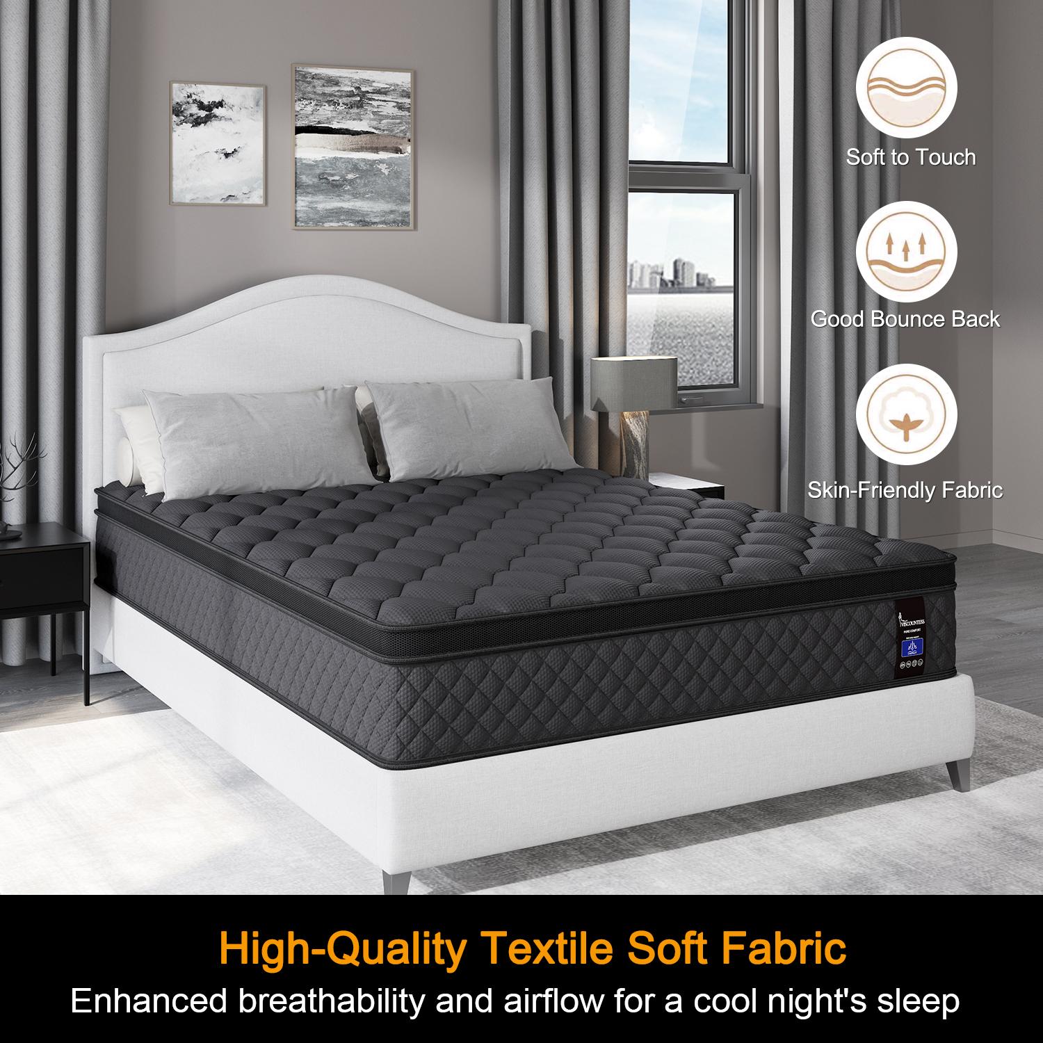 12/14 Inch Twin Full Queen King Size Mattress in a Box,Memory Foam Hybrid Mattress with Individual Pocket Spring for Motion Isolation & Silent Sleep&Lumbar Support & Pressure Relief,Medium Firm