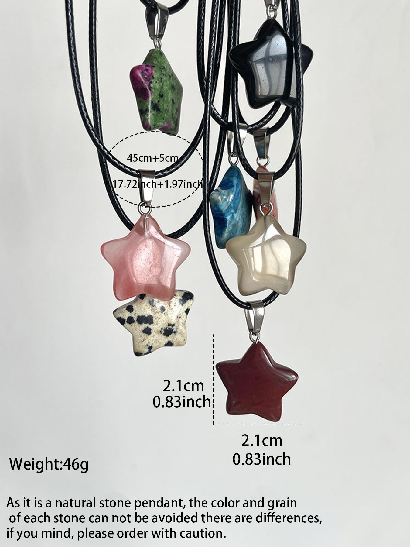 Natural Stone Star Design Pendant Necklace for Women, 8 Counts Y2K Style Necklace Set, Fashion Jewelry for Party, Daily Decor, Trendy All-match & Exquisite Jewelry for Birthday Gift, Mothers Day Gift Ideas