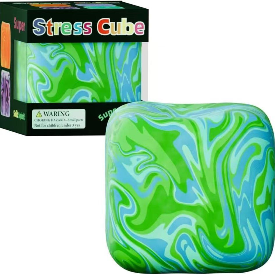 Stress Relief Toy Cube Caramel Squeeze Fun, Fashion Relaxation Toy, Ideal Stress Relief and Mood Boost Gift, Perfect Anxiety Reducer