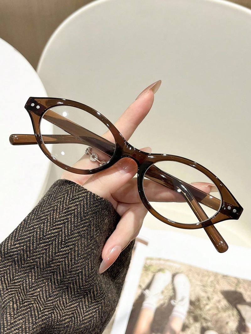 Vintage Oval Frame Women's Flat Mirror, Perfect for Back-To-School, College Style, Daily Use, Retro Look, Stylish Accessory