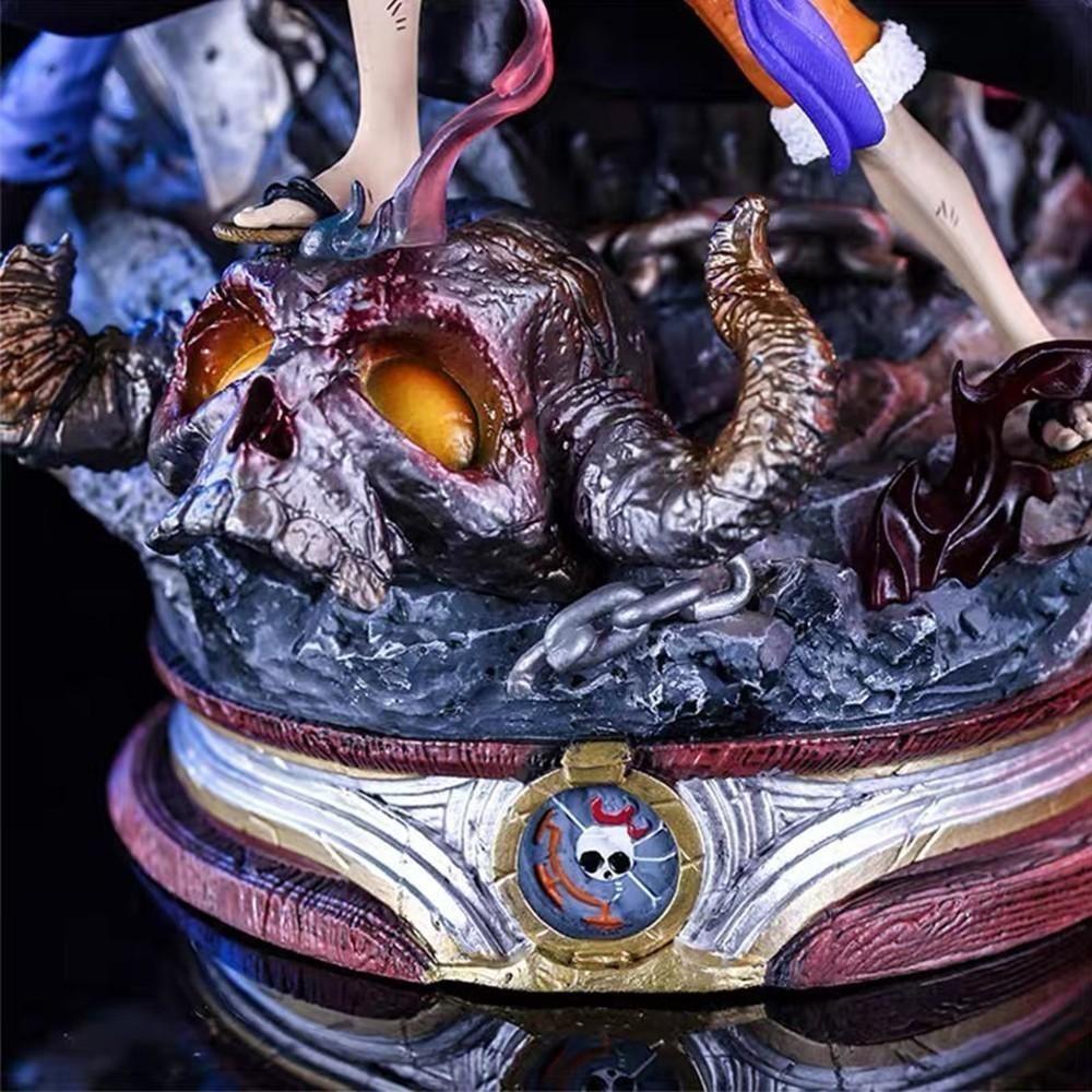 One Piece Supernova Trio Figure, Luffy / Law / Kid Three Captains Statue，Onigashima Captains Collectible Statue, With Special Effects Base，Three Captains Anime Figure, Collectible Set for Fans & Display，With Skull Base and Full Aura Details