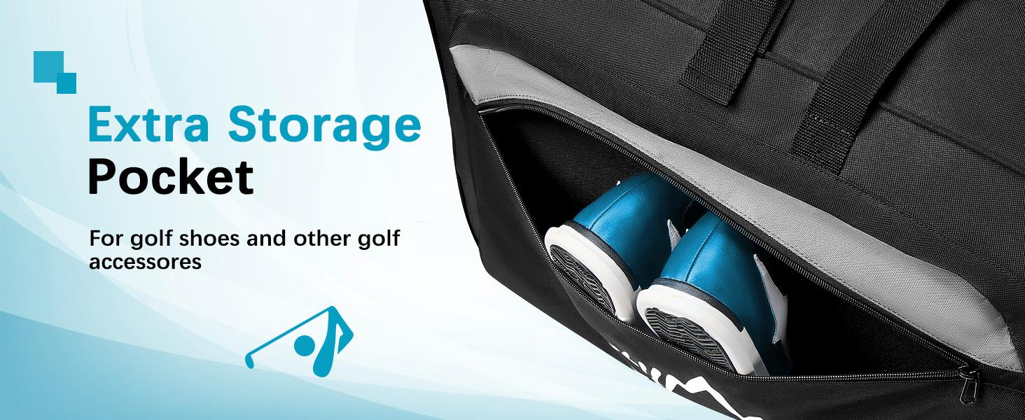 Himal Outdoors Soft-Sided Golf Travel Bag with Wheels - Heavy Duty 600D Polyester Oxford Wear-Resistant, Excellent Zipper Universal Size