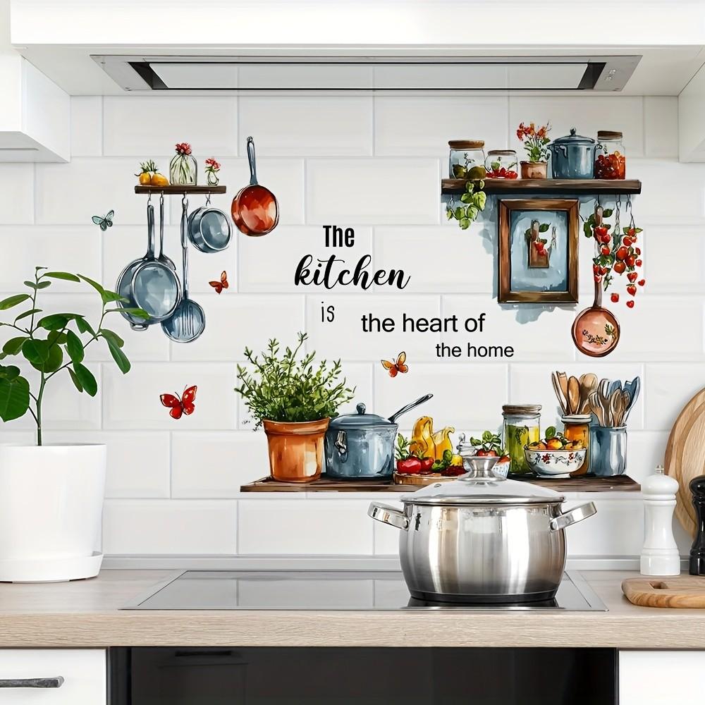 Kitchen Utensil English Slogan Wall Sticker, Decorative Sticker, Restaurant Home Decor, Easy to Apply, Durable Material, Perfect for Kitchen & Dining Areas