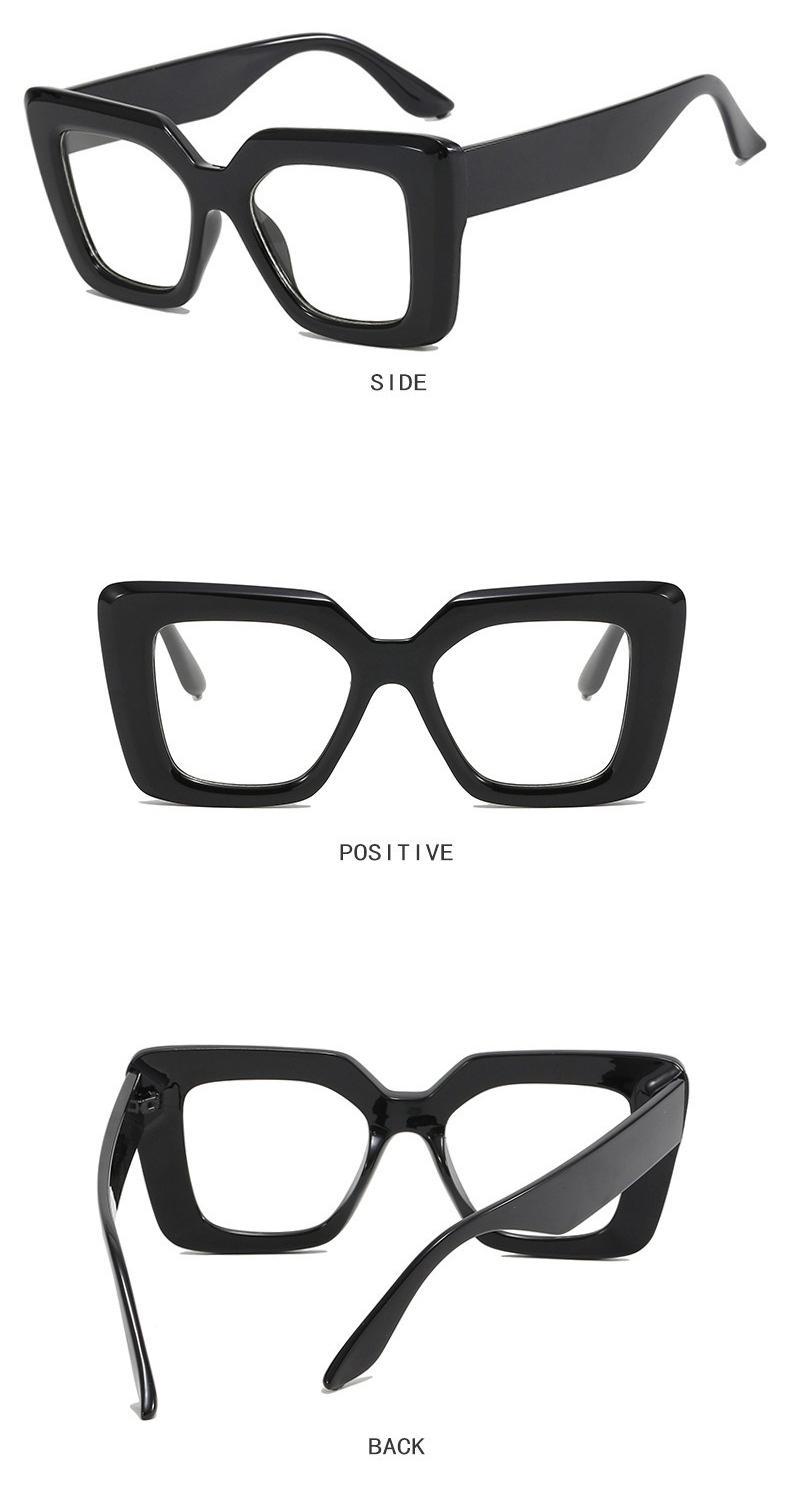 Women's 4-Piece Oversized Square Sunglasses - Semi-Rimless Chic Black Wraparound Anti-UV Lens Minimalist Fashion Eyewear for Street Style, Outdoor Use