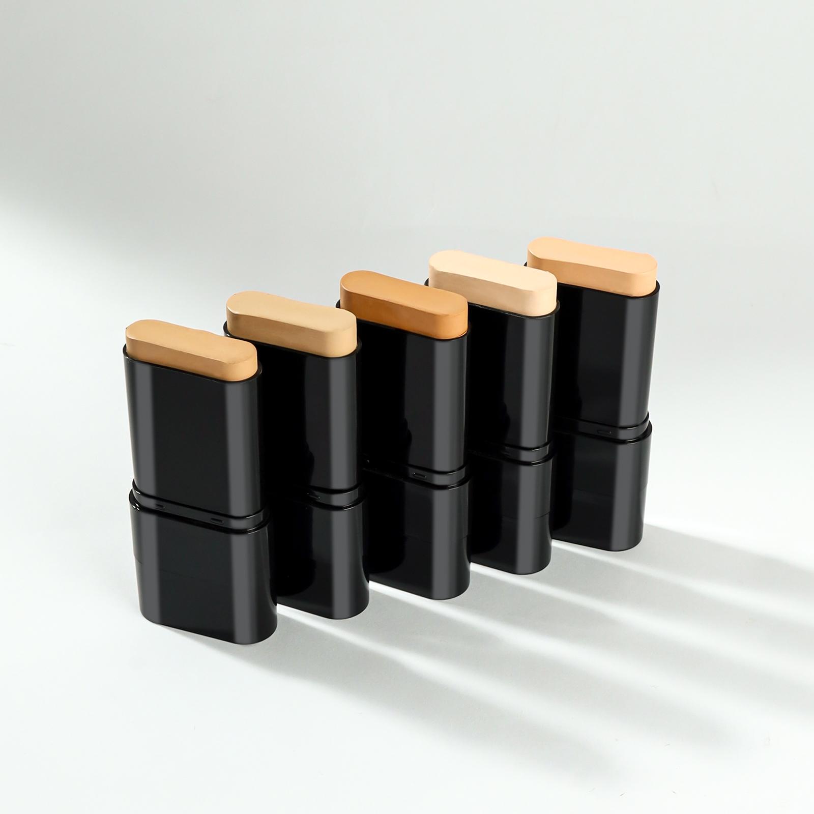 2-in-1 Foundation & Contour Stick Cosmetic - Hydrating Solid Concealer with Brush, Moisture-Lock Formula for All Skin Types, Long-Wear, Natural Look, Flawless Moisturized Base, Shade 01 Ivory, For Adults (Targets Uneven Skin Tone)