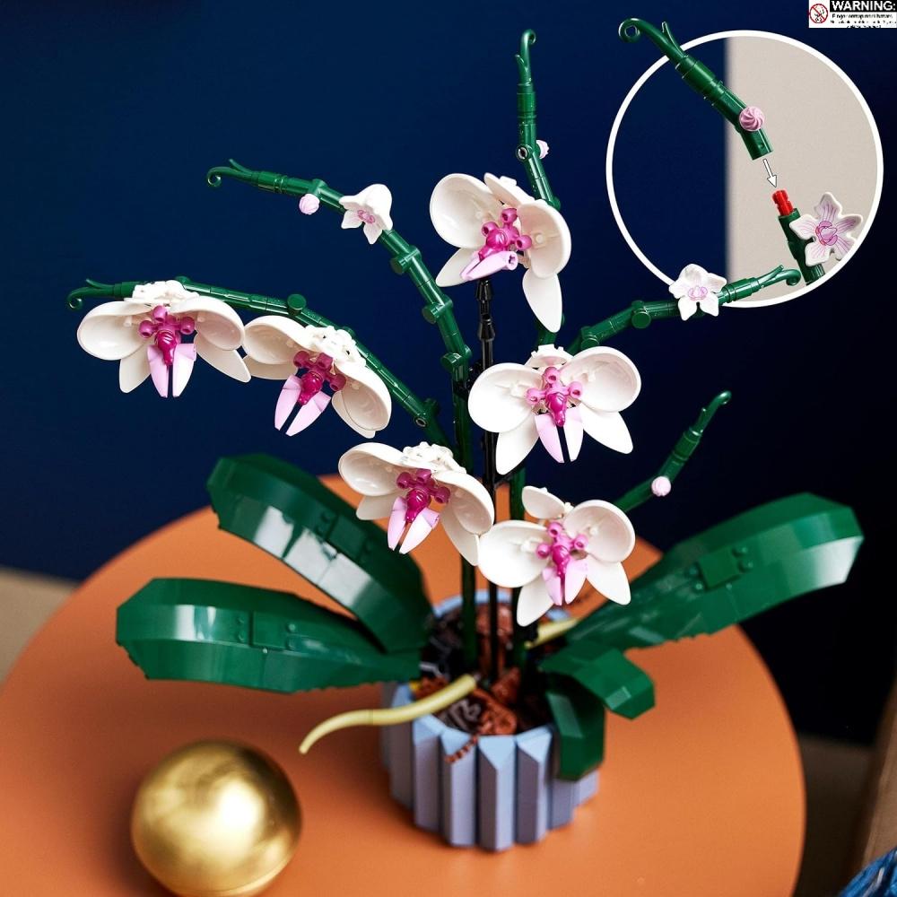 orchid set botanical collection flowers adult building kit fake orchid plant home decor flower mothers day gift for her  never wilt flowers desk ornament Orchid 10311  Orchid 608 Pieces Orchid Gift for Her
