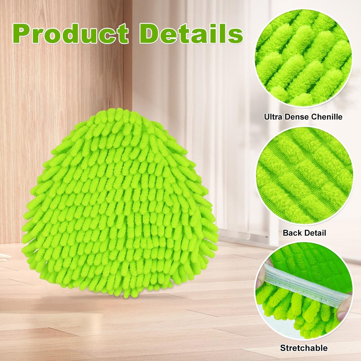 1set Spin Mop Sets with Stainless Steel Pole Base and Replacement Heads, Spin Mop Replacements, Compatible with Vileda Ocedar Easywring 1 Tank System, Efficient Deep Cleaning, Easy to Assemble, Kitchen Bathroom Cleaning Tools