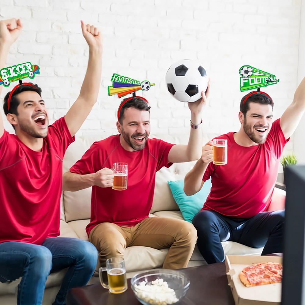 7pcs Football Match Cheering Props - Soccer Ball Headband for Sports Fan Party Decoration Fun Soccer Theme Headwear for Game Day Celebration & Sports Meet