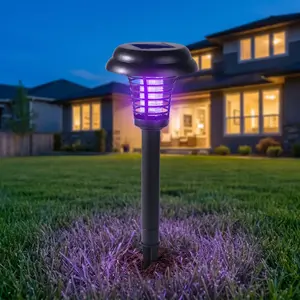 Outdoor Solar Mosquito Killer Lamp Waterproof Solar Powered Insect Trap Pest Control for Garden Patio Backyard Decoration Ideal Bug Zapper