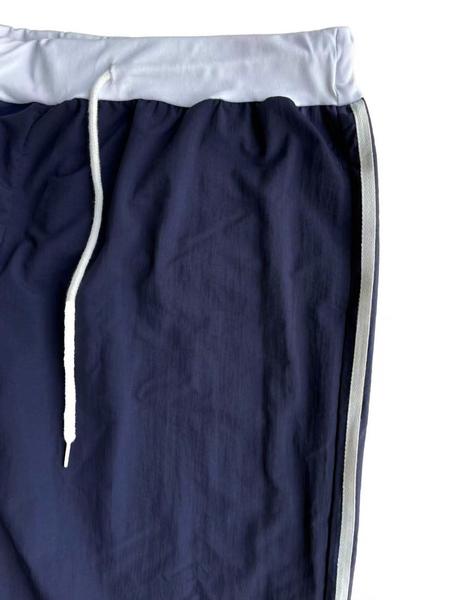 Women's Side Color Block Casual Straight Leg Pants, Fitted Woven Fabric, Moderate Thickness, All Seasons Wear, Comfortable & Stylish Design