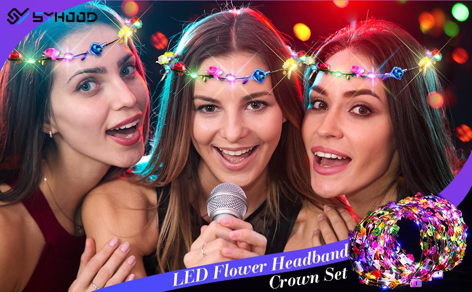 40 Pcs Birthday Party LED Flower Crown Wreath Light up Flower Headband Garland Headdress Floral Headpiece for Women Hair Accessories Decor Holiday Birthday Wedding Party 40 Pcs Birthday Party LED Flower Crown Wreath Light up Flower Headband Garland Headdress Floral Headpiece for Women Hair Accessories Decor Holiday Birthday Wedding Party