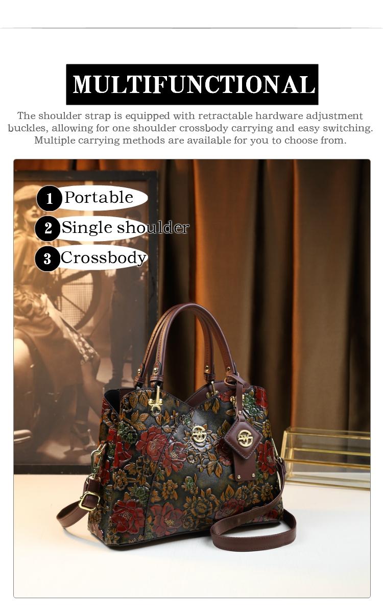 Vintage Commuter Classic Floral Design Handbag, Premium Shoulder Bag for Women, Fashion Crossbody Bag, Stylish and Durable