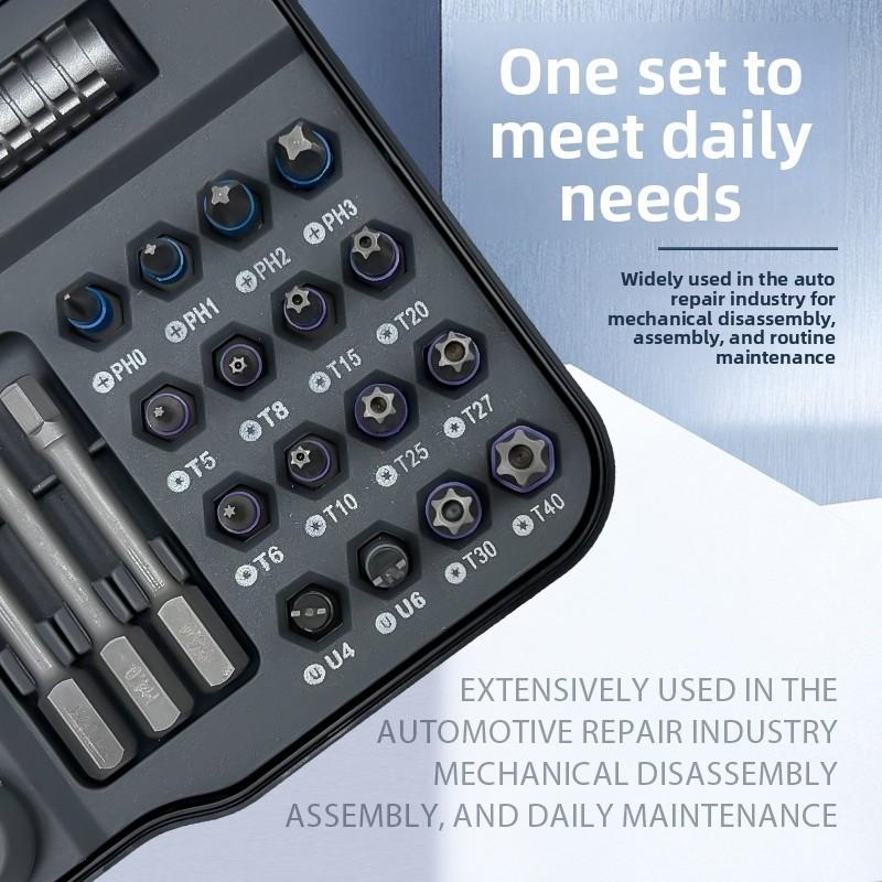 66-In-1 Ratchet Screwdriver, S2 Steel Tip, Magnetic Design, Multi-Functional Tool for Electrical Repair, Home Improvement, Bicycles, Hardware Tools