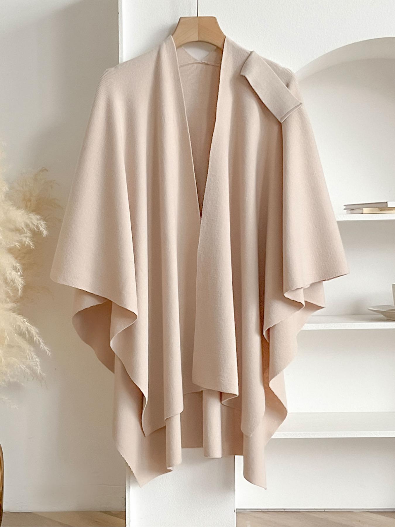 Elegant Women's Fashion Shawl, Simple Solid Color Cape for Daily Use, Perfect Birthday Gift, All Season Wearable Accessory, Trendy Solid Shawl