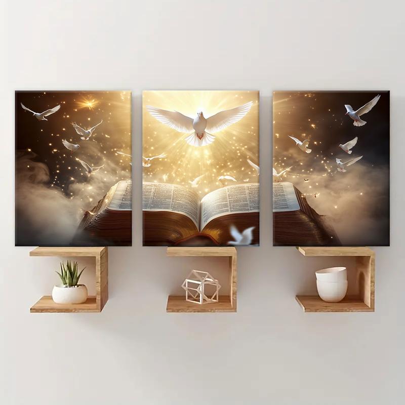 Bible Themed Wooden Framed Canvas Painting, 3 Counts/set Modern Art Decoration, Wall Art for Home Living Room Bedroom Office, Poster Bible Themed Wooden Framed Canvas Painting, 3 Counts/set Modern Art Decoration, Wall Art for Home Living Room Bedroom Office, Poster