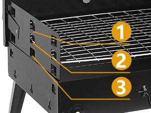 GEEKHOM Portable Charcoal Grill, Outdoor Small BBQ Grill with Barbecue Accessories, Folding Camping Grill for Outdoor Cooking Travel Picnic Patio Beach Hiking Park, Height Adjustable for 3 to 5 People