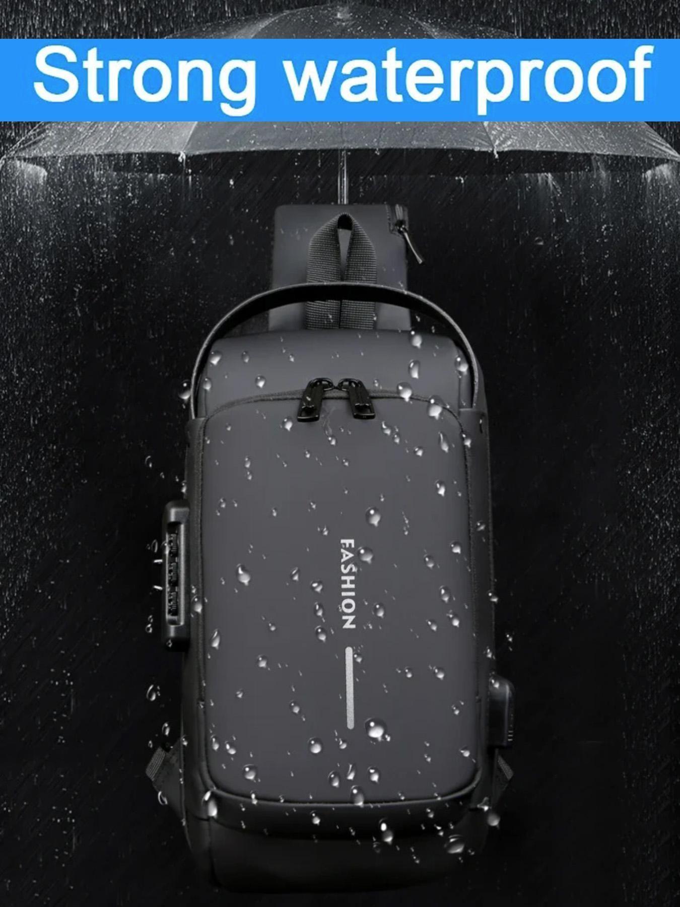 Fashion Motorcycle Bike Sling Bags Waterproof Chest Bags Shoulder Crossbody Bag with USB Charging Port Lock Anti Theft Moto Bag for Men Male,Gift,Daily Use