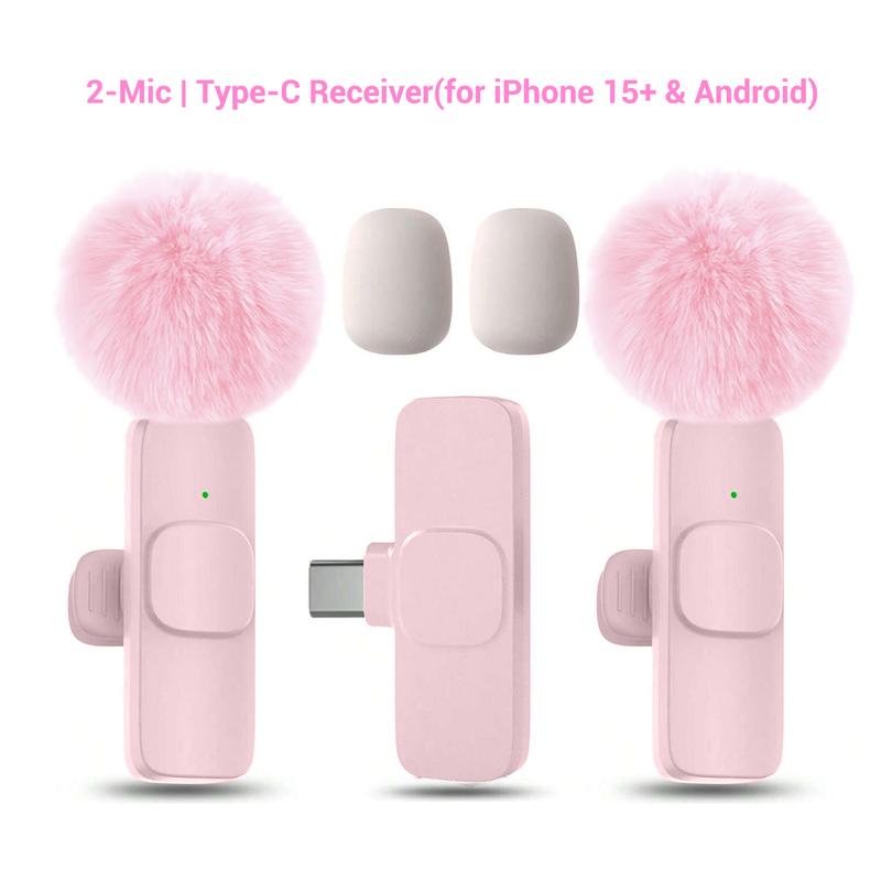 Professional Wireless Lavalier Microphone, USB Rechargeable Plug-and-Play Lapel Mic for Video Recording, Teaching, Interviews and Podcasts