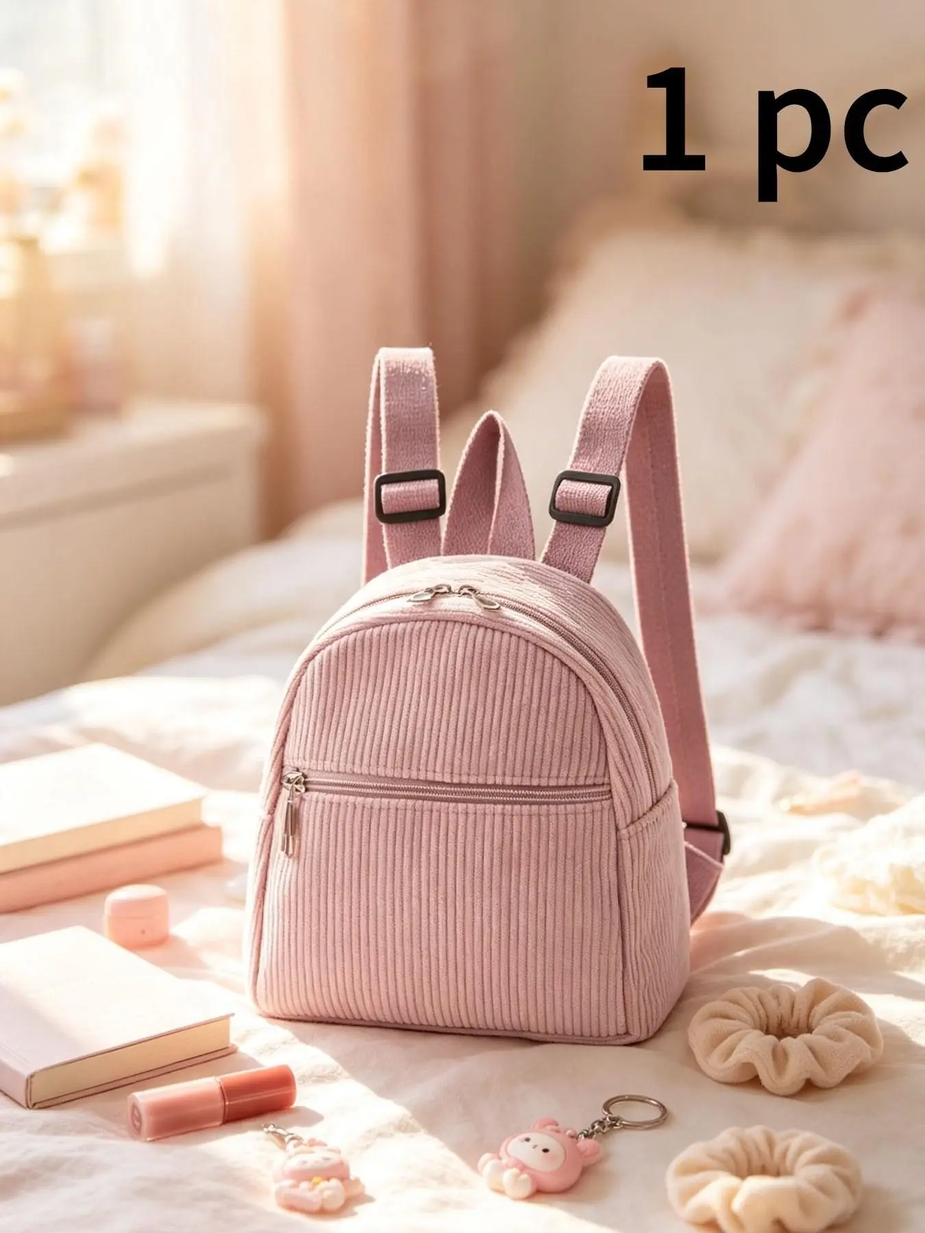1pc Multifunctional Mini Backpack, Adjustable Straps, Campus Commute, Short Trip, Small Backpack for Daily Use, Portable and Lightweight, Daypack