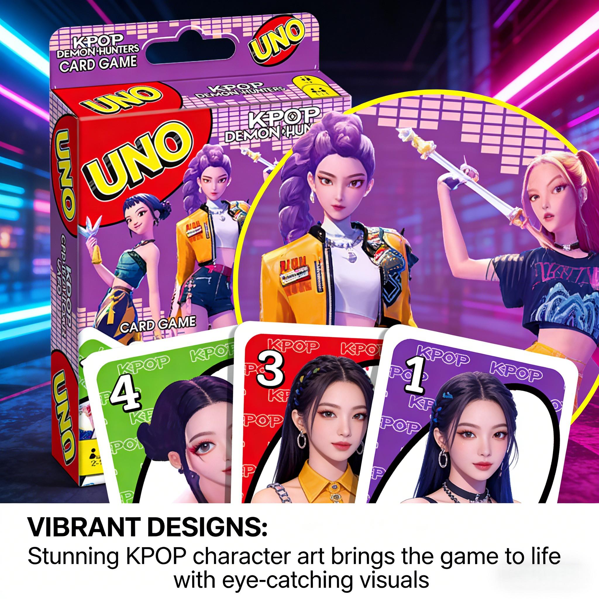 Inspired Kpop Uno Card Game Set, Suitable for Kids Teens Adults, Family Friendly Desktop Game, Fun Poker Cards, Birthday Gift Toy Entertainment