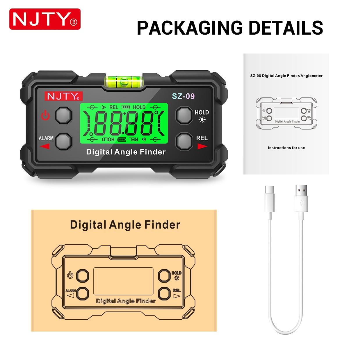 Digital Laser Angle Gauge, High Precision Inclinometer & Level Box with Dual-Side Laser Lines, Adjustable Laser Direction, USB Rechargeable, Ideal for Woodworking, DIY, Home Renovation, Construction, Engineering Tools