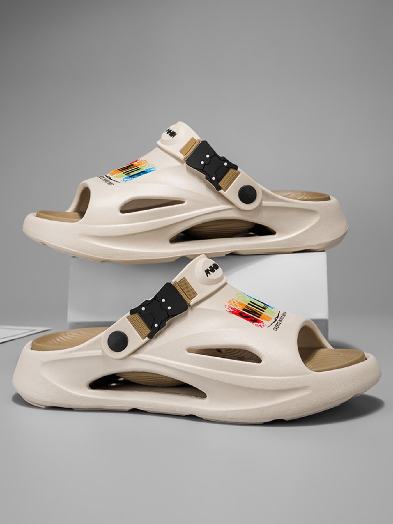 Men's Summer Outdoor Anti-Slip Sports Beach Sandals, Thick Sole Comfortable Flip Flops, Dual Color New Arrival Men's Shoes