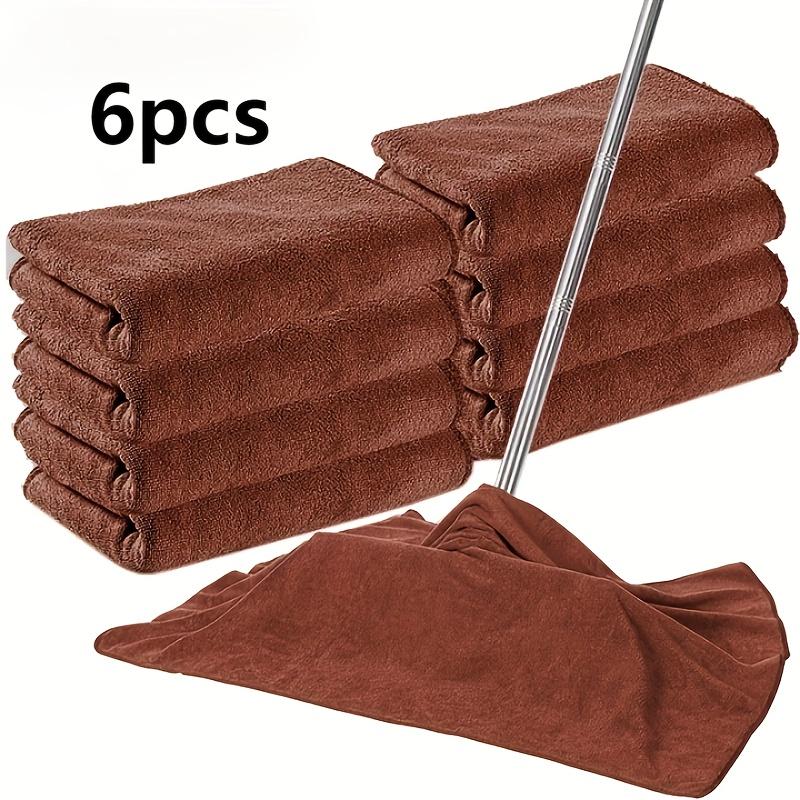 6-Piece Modern Microfiber Cleaning Cloths, Fast-Drying Reusable Hypoallergenic Textiles, Ideal for Detergent Mops Windows Living Room Bedroom Outdoor Toilet Kitchen Bathroom