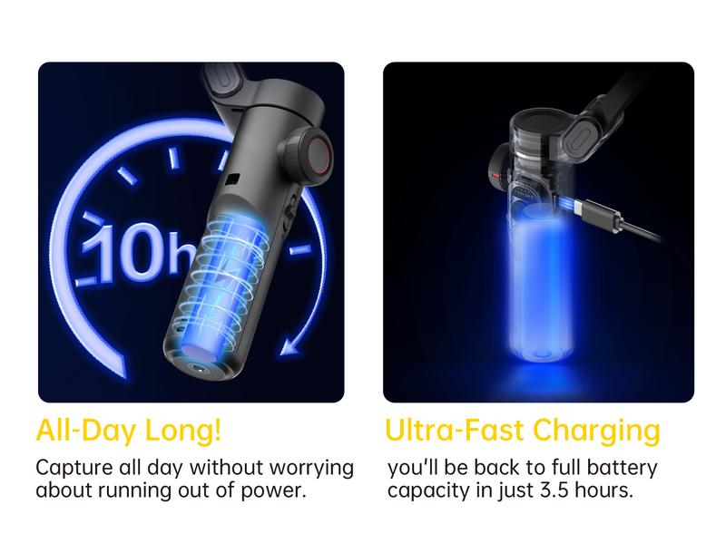 AOCHUAN 3-Axis Gimbal Stabilizer for Smartphone, Gimbal w/RGB Magnetic Fill Light Upgraded Face Tracking Focus Wheel Foldable iPhone Gimbal for iPhone/Android Phone gimbal Vlog RecordingCamera Clip Camera Accessories Smart XE-2