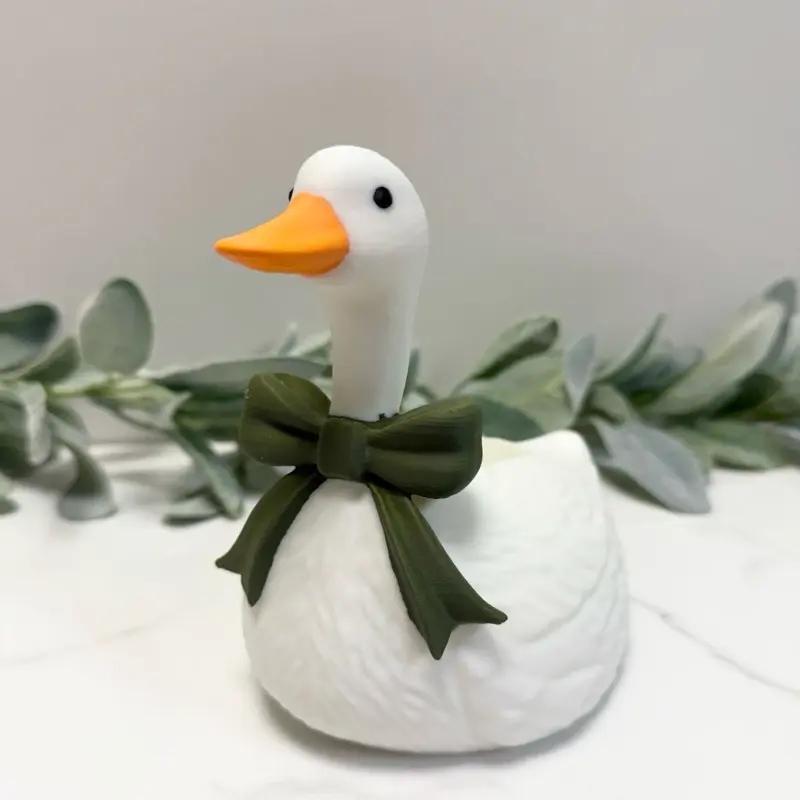 Goose with Bow Soap Holder for Bath and Body Works Foaming Hand Soap, 3D Printed Design, Unique Bathroom Accessory, Durable Material