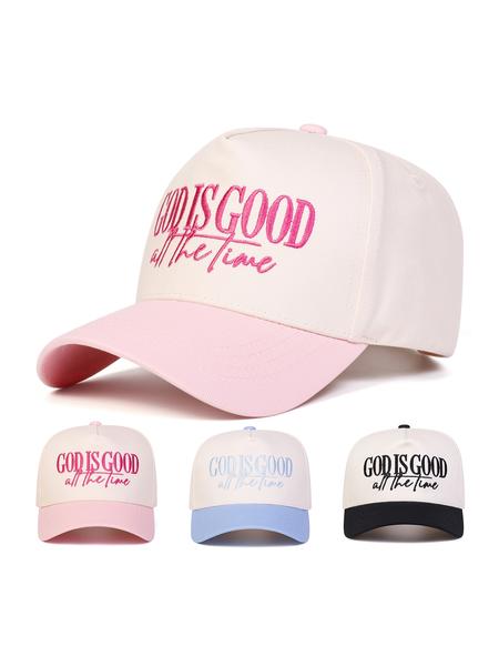 Unisex All the Time Letter Embroidered Baseball Cap, Adjustable Outdoor Sun Protection Hat, Casual Fitted Travel Beach Vacation Cap