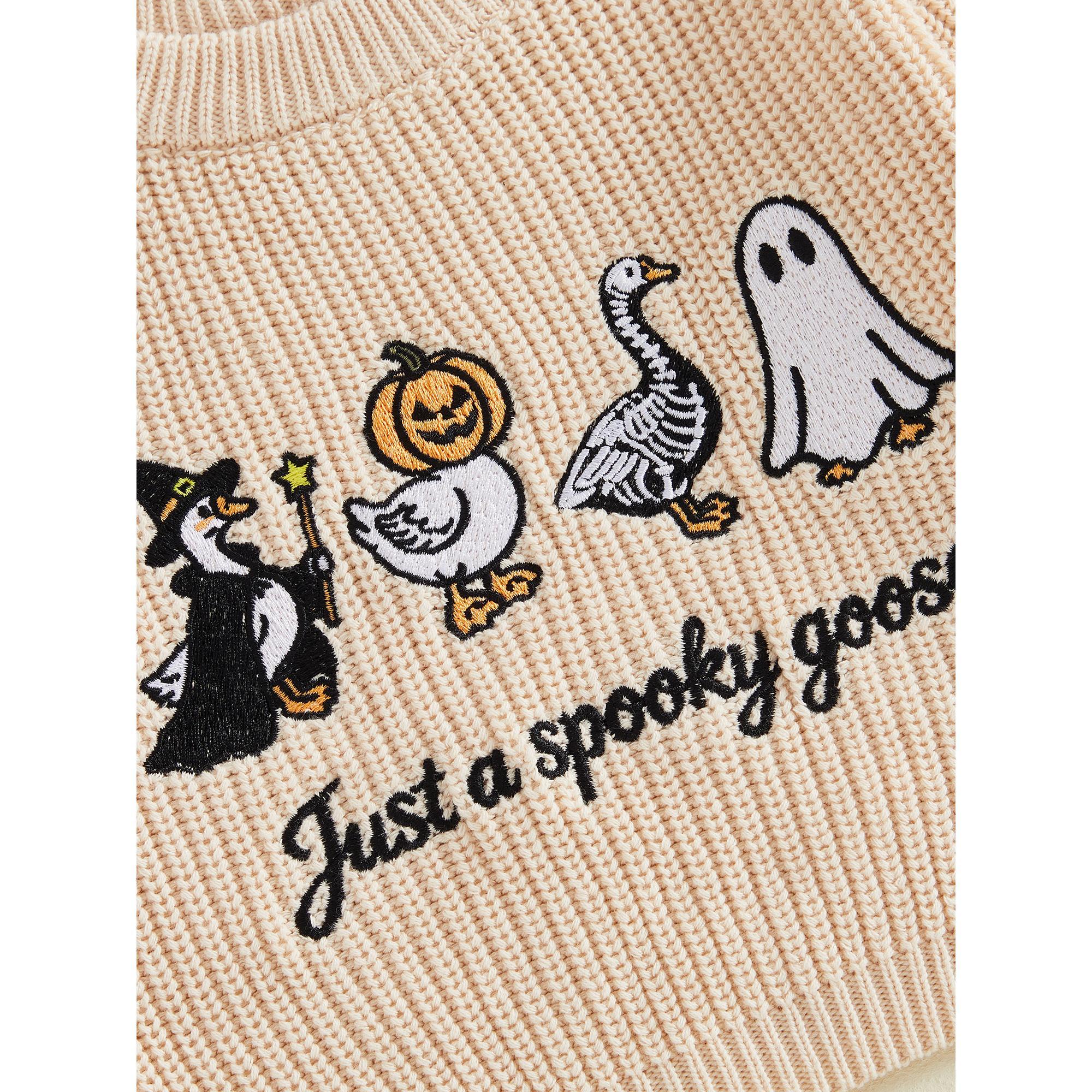 Toddler Baby Little Boy Girl Halloween Sweater Pumpkin Skull Goose Ghost Embroidery Long Sleeve Pullover Unisex Fall Knit Tops 0-7 Years Toddler Baby Little Boy Girl Halloween Sweater Pumpkin Skull Goose Ghost Embroidery Long Sleeve Pullover Unisex Fall Knit Tops 0-7 Years