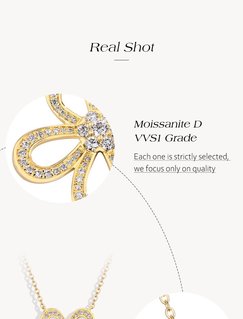 Flower Shape D Color Synthetic Moissanite Necklace  Fashion design for Women Girls Romantic Gift Fine Jewelry N034